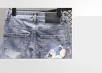 Spring and Autumn 2025 Elastic Slim Small Foot Jeans Men's Korean Trendy Versatile Luxury Clothing Trendy Graffiti Printed Pants