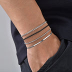 PENDRA Cuban Silver 4Pcs Bracelet