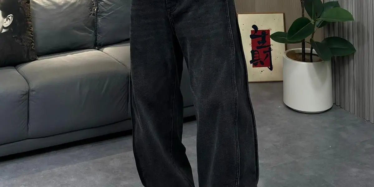 PENDRA Wide Leg Zipper Straight Pants