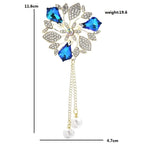 PENDRA Royale Pearl Tassel Rhinestone Brooch