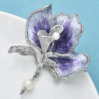 PENDRA Iriselle Elegant Iris Flower Brooch