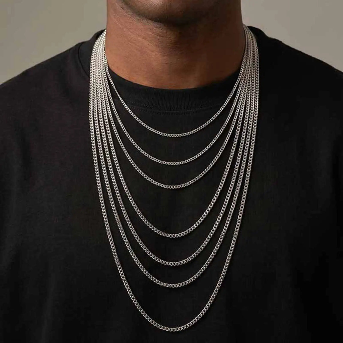 PENDRA Cuban Silver Chain Necklace