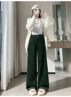 Corduroy suit wide leg pants women in autumn and winter high waist lazy style thick velvet warmth and versatile pants