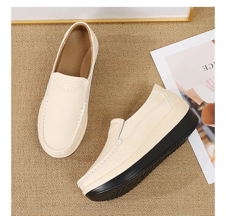 PENDRA Leather Sports Platform Shoes