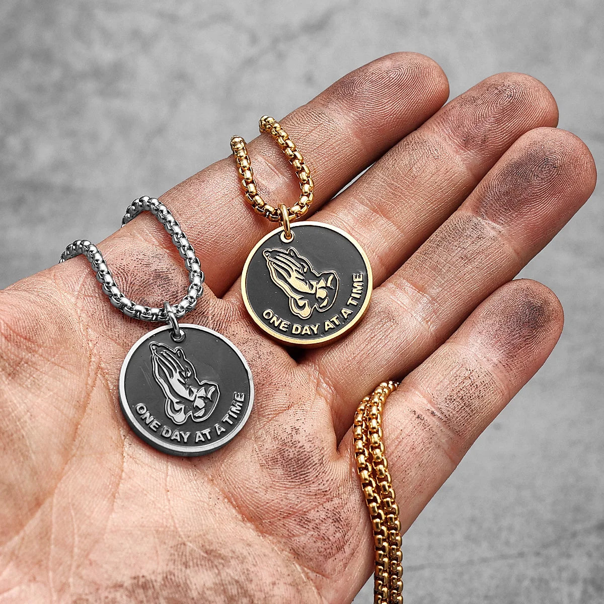 Prayer Religion Believer Stainless Steel Men Women Necklaces Pendants Chain Amulet Punk Trendy Jewelry Creativity Gift Wholesale