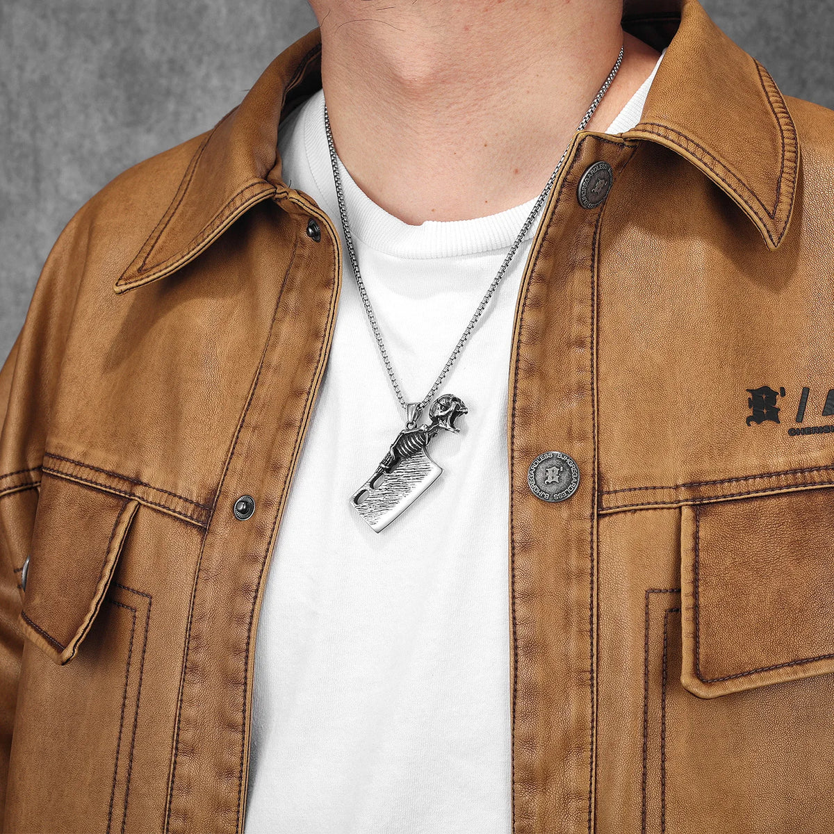 Skull Knife Simple Men Necklaces Stainless Steel Pendant Chain Women Punk Fashion Jewelry New In Accessories Gifts Wholesale