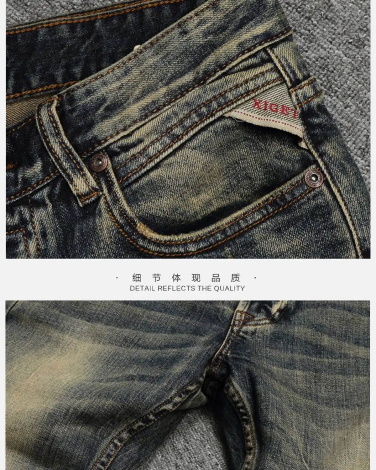 MEN FASHION Korean Style Clothes Brushed Fleece Denim Cargo Vintage Winter Straight Slim Luxury Streetwear 90s Trousers for Men