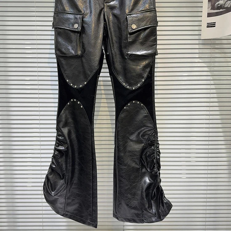 PENDRA Rivet Pu Leather Pants