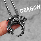 PENDRA Flying Dragon Steel Necklace