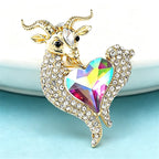 PENDRA Heartgoat Rhinestone Goat Brooch