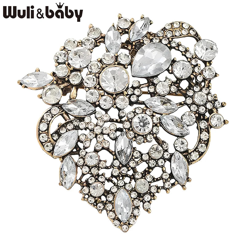 PENDRA Crystelle Vintage Crystal Flower Brooch