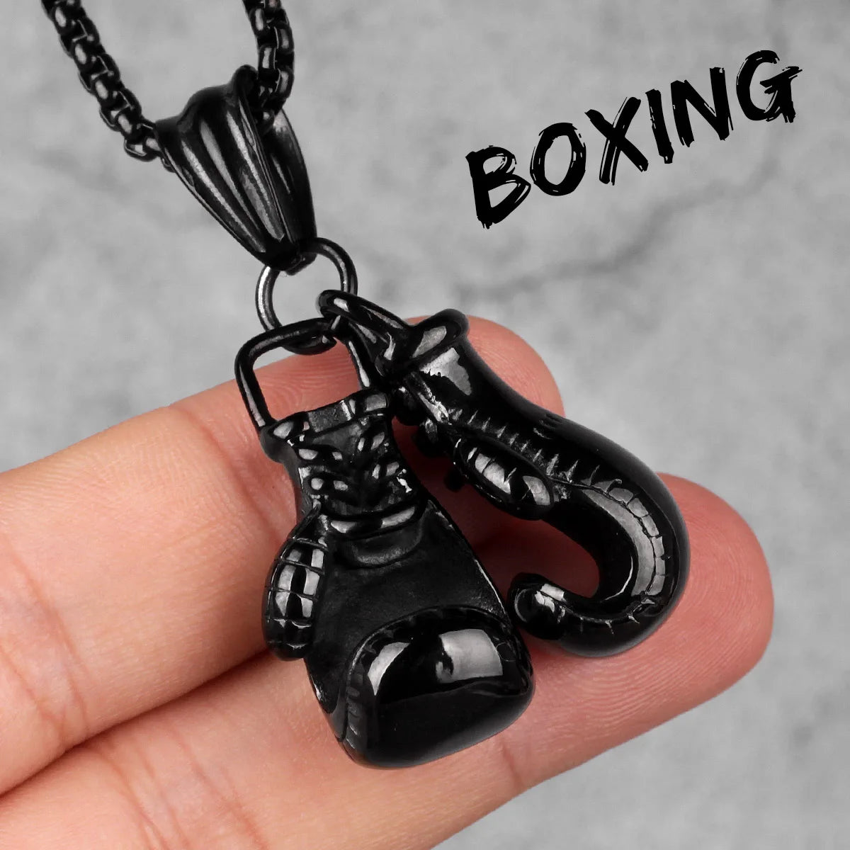 PENDRA Boxing Gloves Gym Steel Necklace