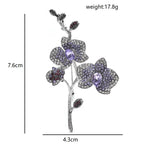 PENDRA Orchidelle Purple Rhinestone Orchid Brooch