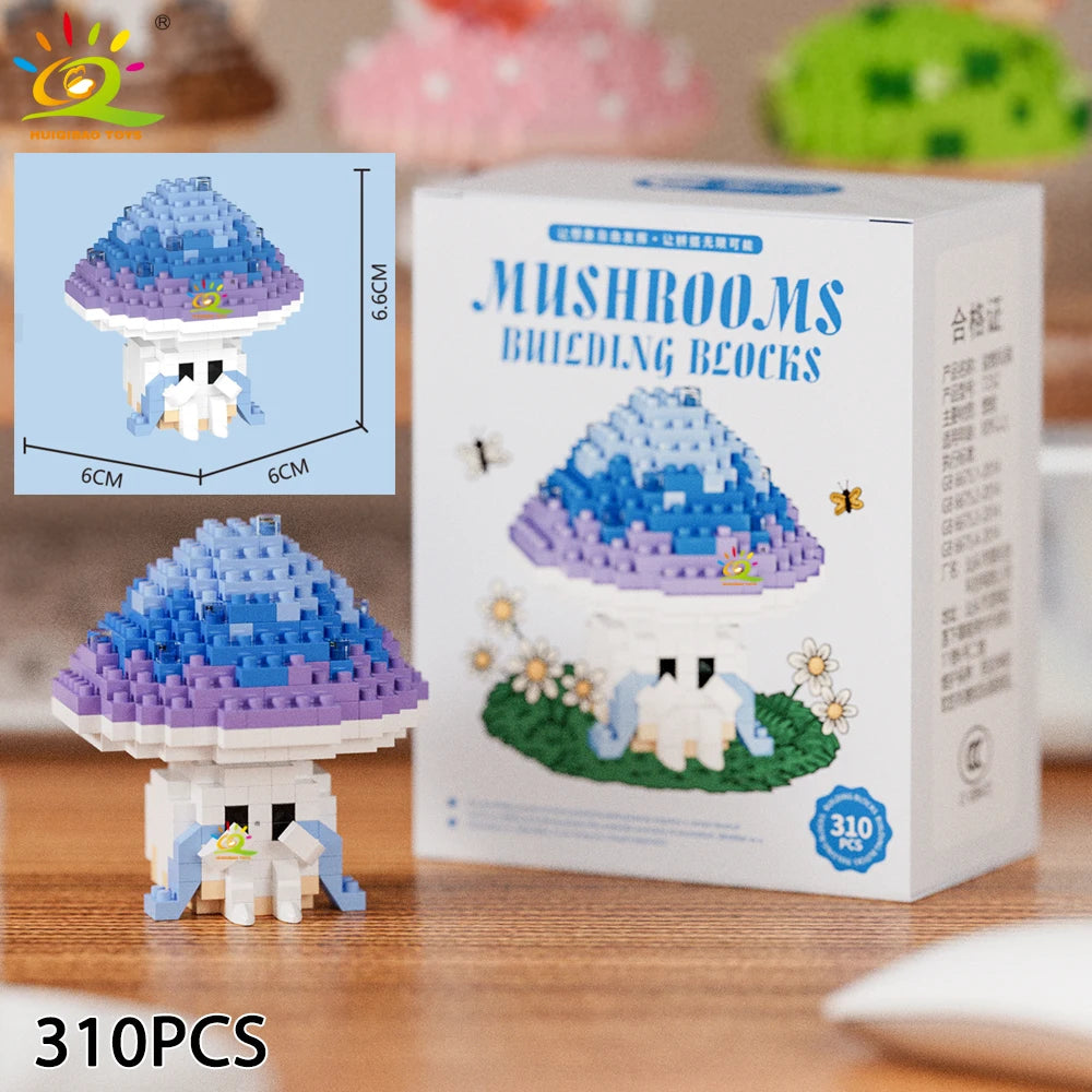 PENDRA Cute Mushroom Micro Building Set