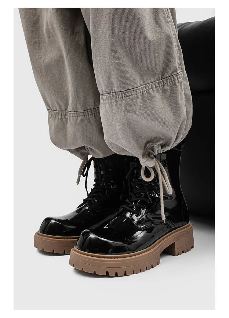 PENDRA Leather Thick Soled Boots