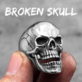 Vintage Broken Skull Stainless Steel Mens Rings Punk Gothic Stylish for Male Boyfriend Biker Jewelry Creativity Gift Wholesale