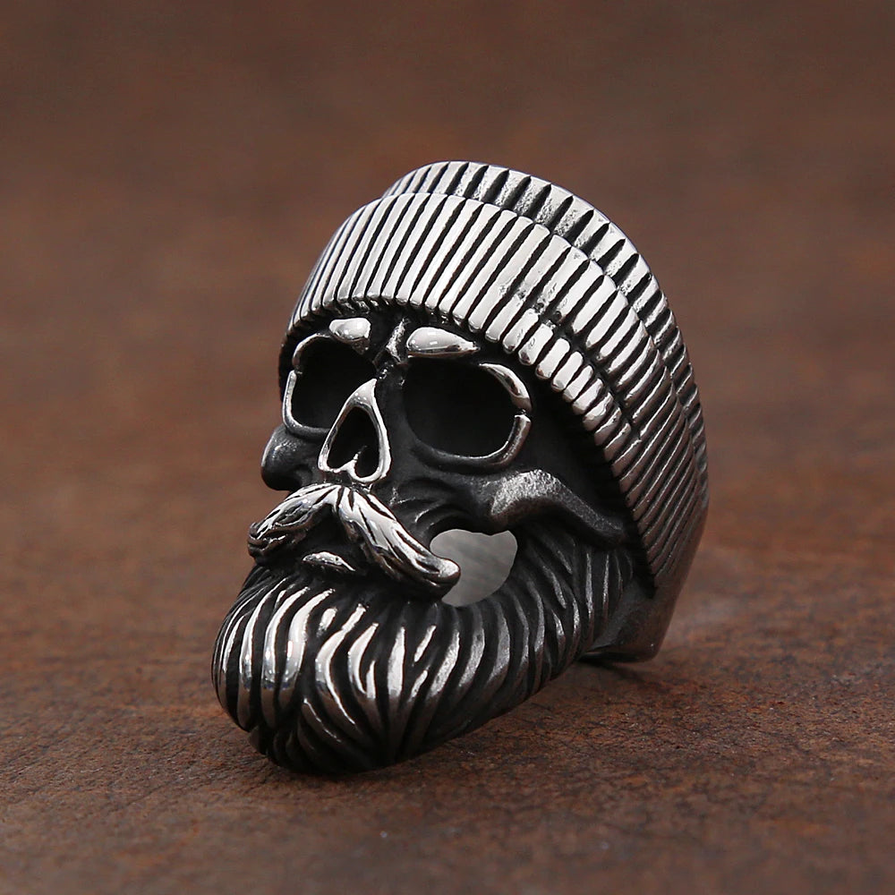 PENDRA Beardskull Gothic Bearded Skull Ring