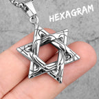 PENDRA Star David Masonic Steel Necklace