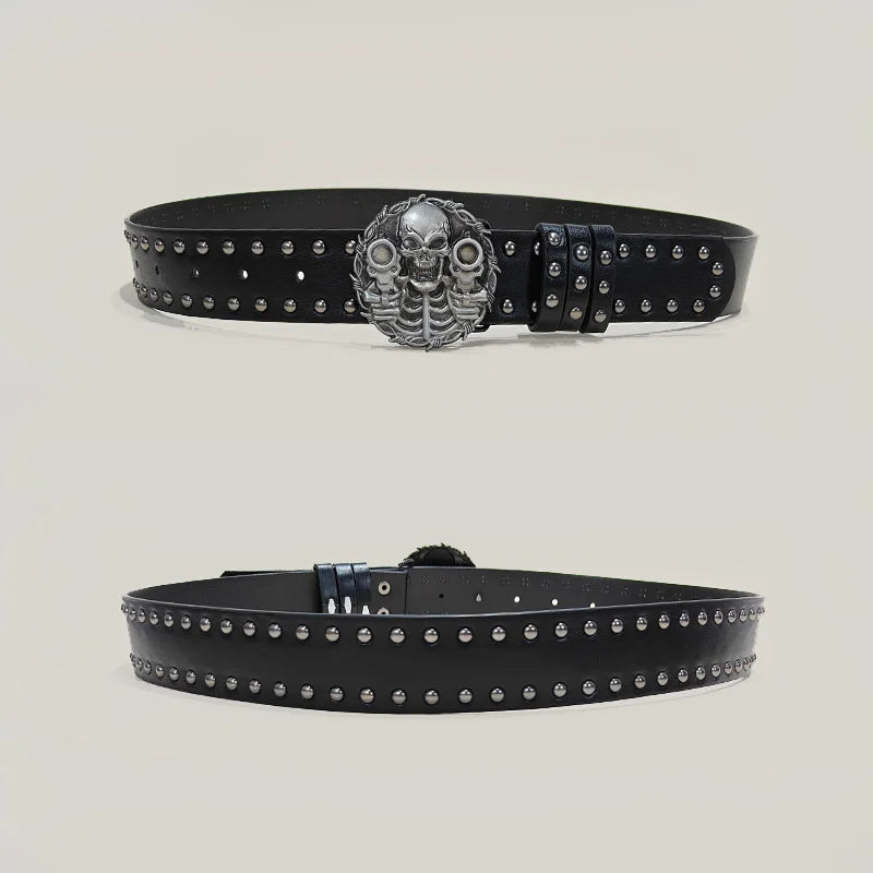 PENDRA Fayeina Black Skull Designer Belt