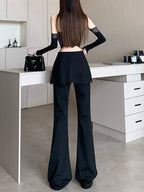 PENDRA Black Micro Flared Pants