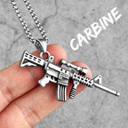 PENDRA Guns Shotgun Pistol Steel Necklace