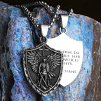 PENDRA Angel St Michael Steel Necklace