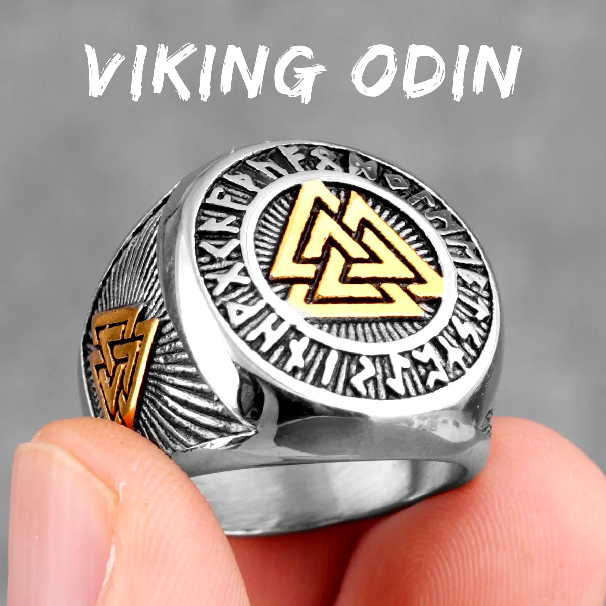 PENDRA Nordic Mythology Odin Steel Ring