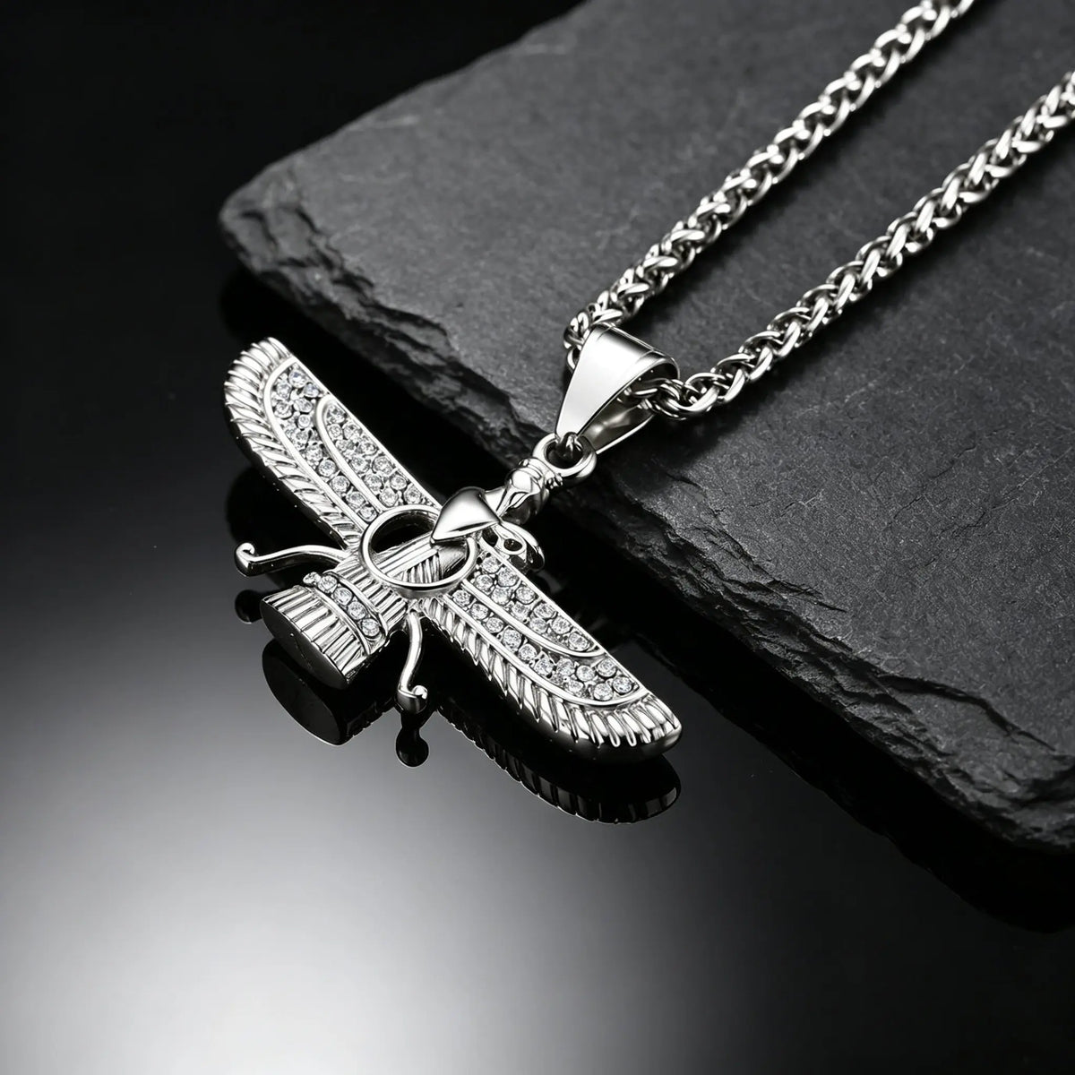 PENDRA Faravahar Eagle Pendant Necklace