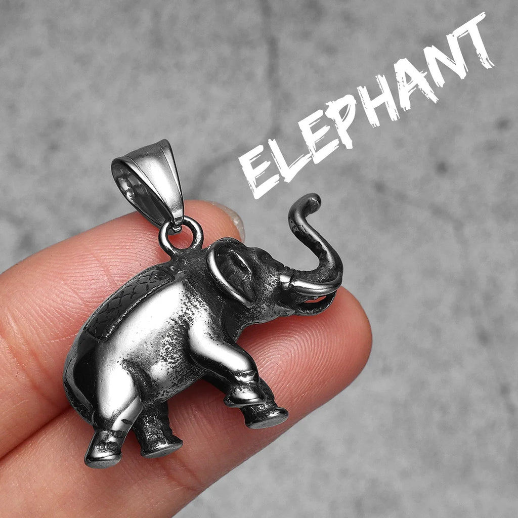 PENDRA Elephant Animal Steel Necklace
