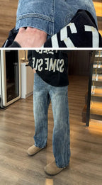 Washed Cracked Jeans Men's Spring 2026 American High Street Pants Slim Pants Mens Clothing Baggy Cowboy Man Pants baggy jeans