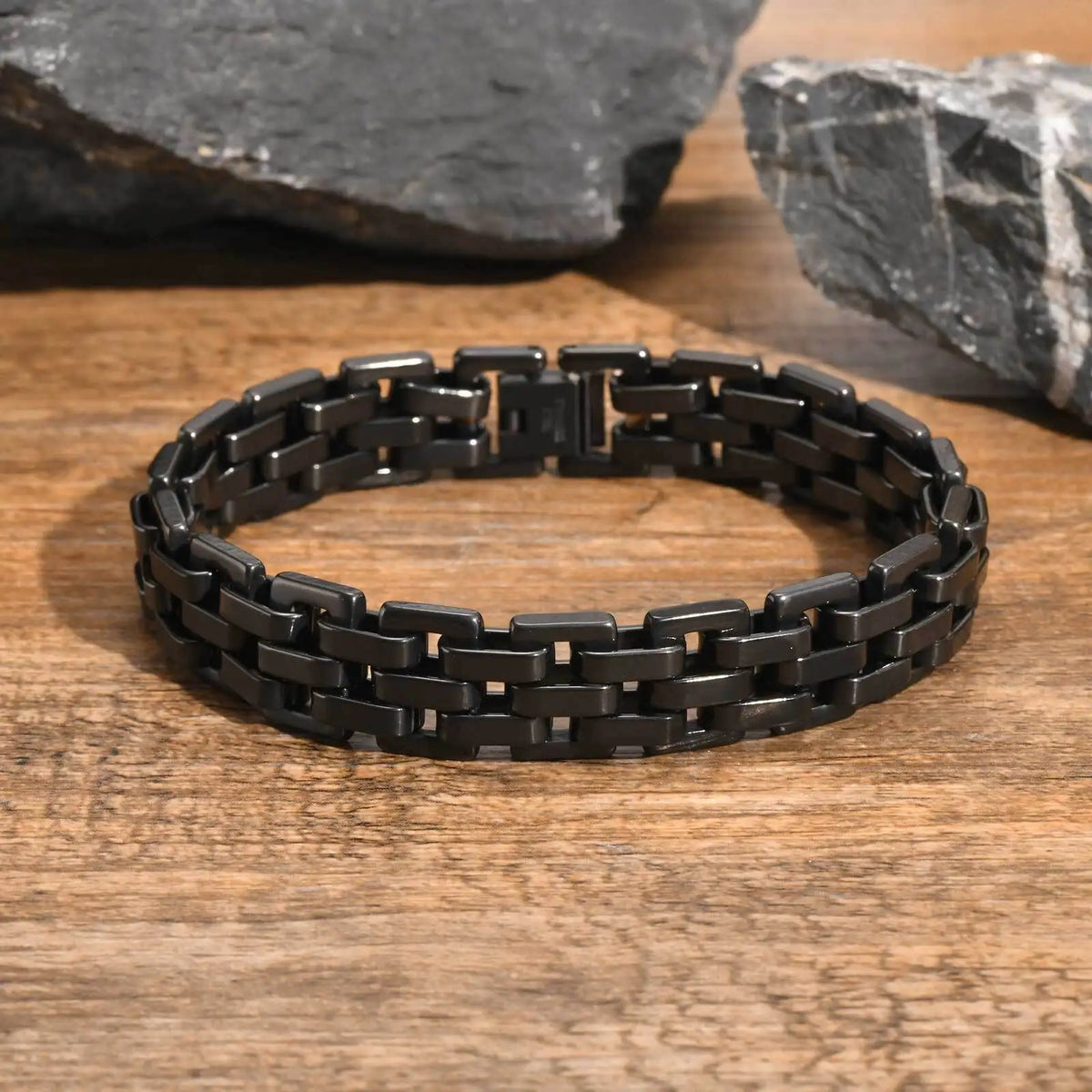 Chunky Stainless Steel Bracelets for Men,13MM Waterproof Chain Links Wristband,Trendy Punk Jewelry Gifts