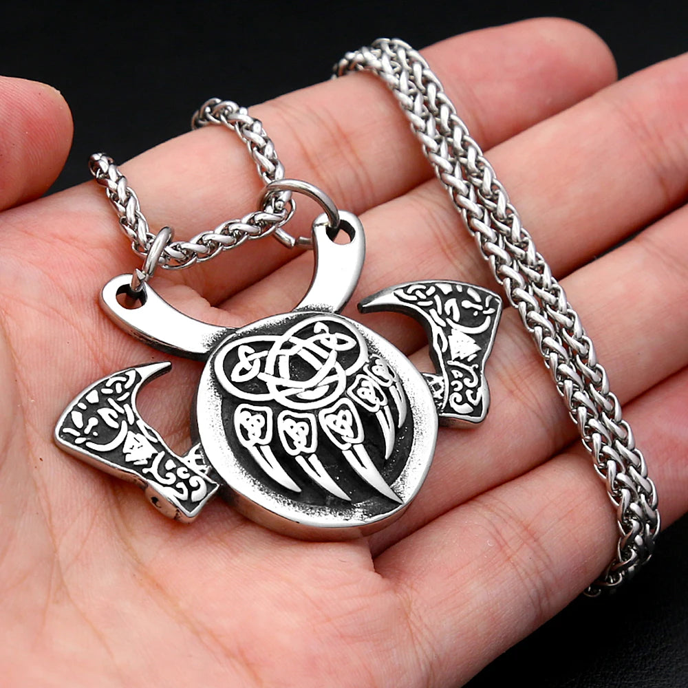 PENDRA Bearclaw Viking Bear Claw Axe Pendant