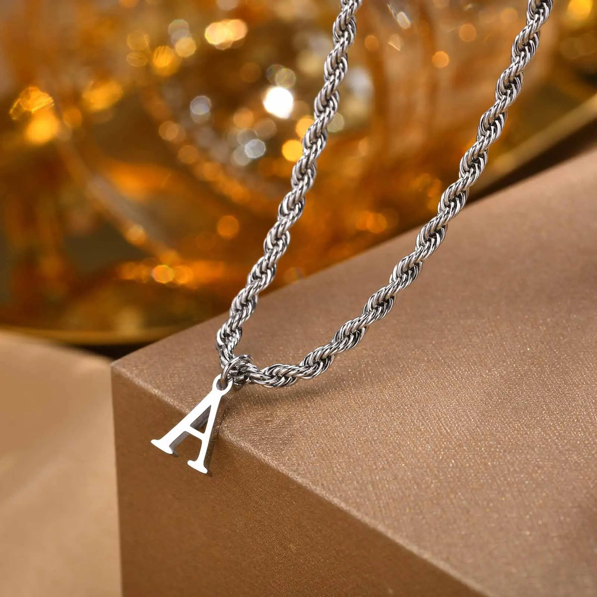PENDRA Letter Twisted Pendant Necklace