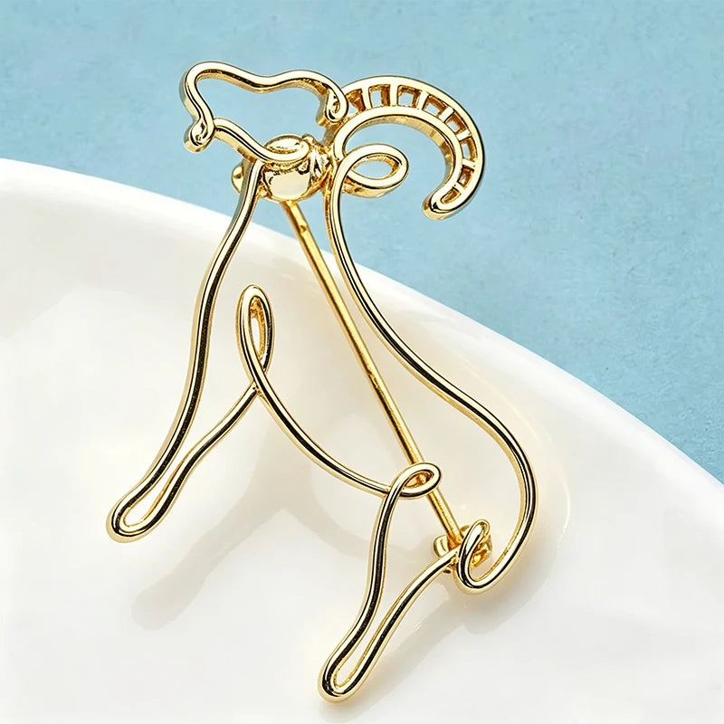 Wuli&baby Lovely Goat Brooches For Women Men Simple Metal Animal Year Of The Sheep Office Party Brooch Pins New Year Gifts