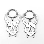 Gothic Demon Goat Head Skull Hoop Earrings for Women Stainless Steel Black Silver Color Punk Devil Earring Jewelry pendientes