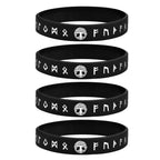 Mprainbow Mens Tree of Life Bracelets, 1/2/3/4 Pcs Norse Viking Soft Runes Silicone Rubber Band Wristband Bangle,Comfort Fit