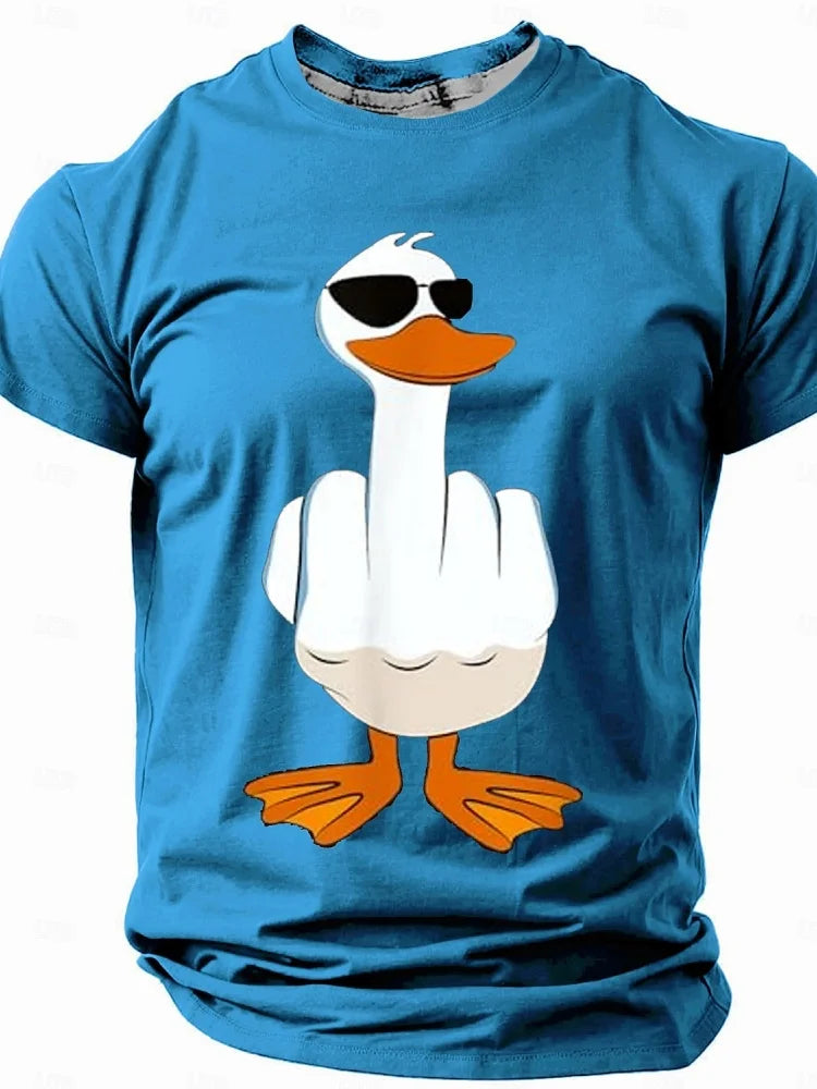 PENDRA Duck Print Loose Comfortable Short Sleeve T-Shirt