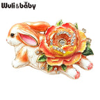 PENDRA Bunnybloom Flower Rabbit Brooch