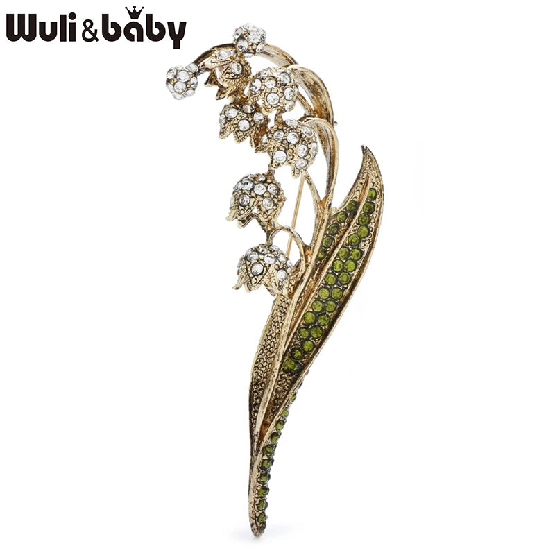 PENDRA Lilia Vintage Rhinestone Lily Flower Brooch