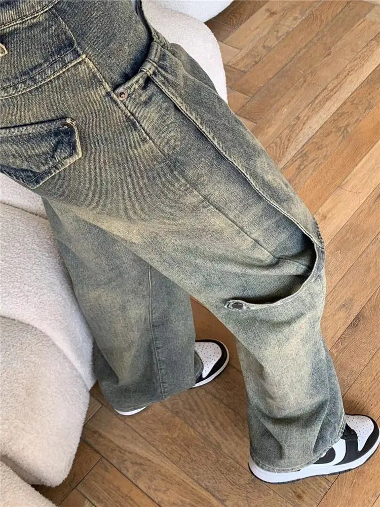 PENDRA Wide Leg Waist Washed Pants