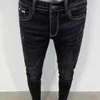 PENDRA Korean Slim Black Jeans