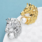 PENDRA Stainless Steel Horse Brooch