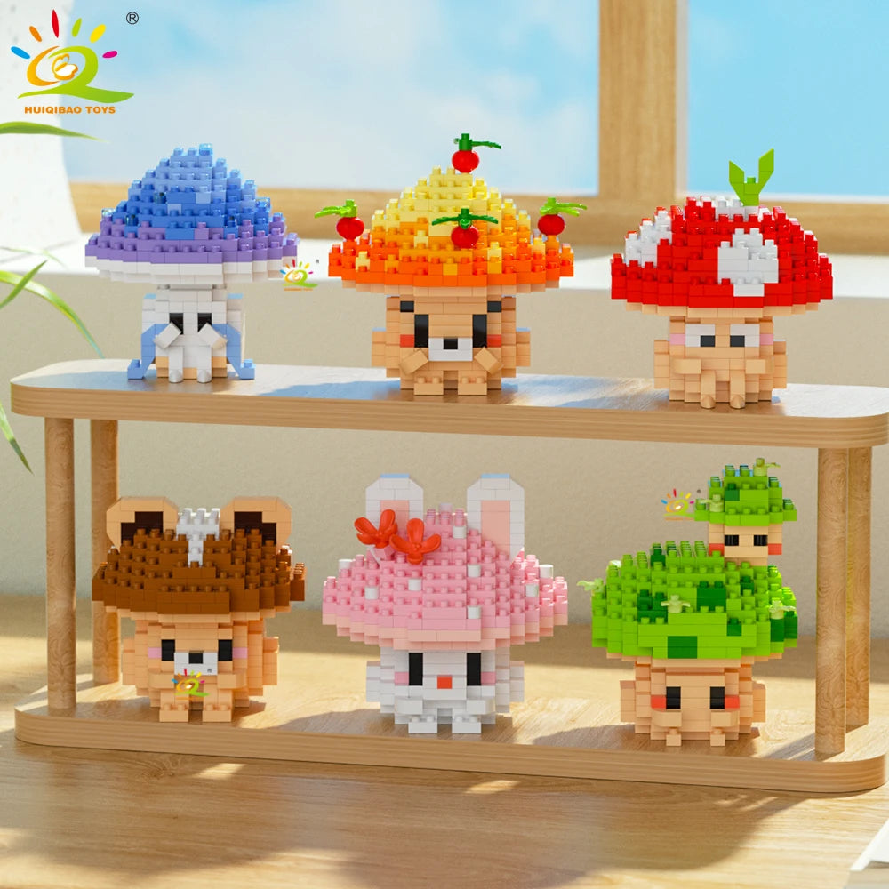 PENDRA Cute Mushroom Micro Building Set
