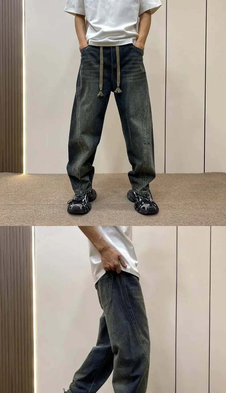 PENDRA Washed Straight Wide Pants