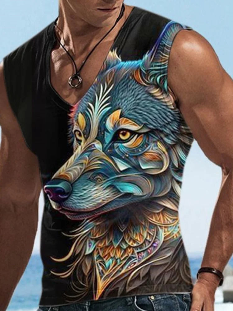 PENDRA Sports Sleeveless Wolf T-Shirt