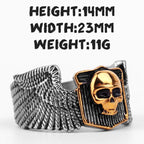 PENDRA Skull Wing Motorcycle Steel Ring