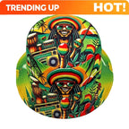 PENDRA Hip-hop Jamaican Character Print Double-sided Bucket Lightweight Fisherman Bucket Hat