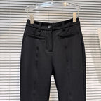 PENDRA Bowback High Waist Straight PU Leather Pants