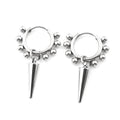 Stainless Steel Spike Cone Drop Earrings Man Punk Beaded Hoop Earrings for Men Women Gothic Hip Hop Dangle Ear Cool Jewelry Gift