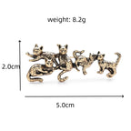 PENDRA Five Cats Friends Animal Brooch